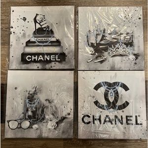 Canvas Wall Decor Set - Grey & Blue